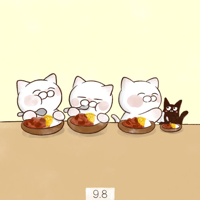 「食べ物 白い猫」のTwitter画像/イラスト(新着)｜2ページ目