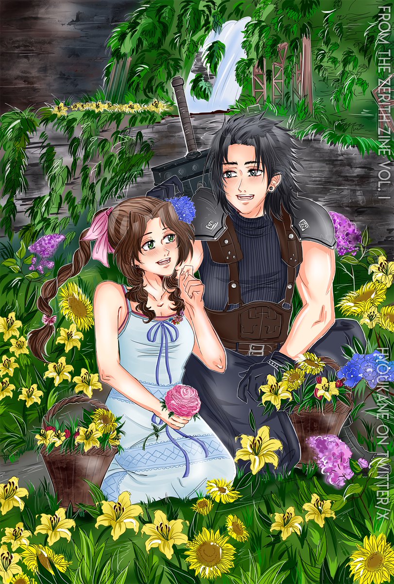 #ZerithWeek2023 Day 7: The Garden of Everything  

My #Zerith oneshot from the collab in the #ZerithZine –– Artwork by @hyoukanee 💐 #FF7R #FF7CCR #FF7EC #ZackFair #AerithGainsborough #ZerithWeek 

Ao3: archiveofourown.org/works/49706329
FF(dot)net: fanfiction.net/s/14272429/1/T…