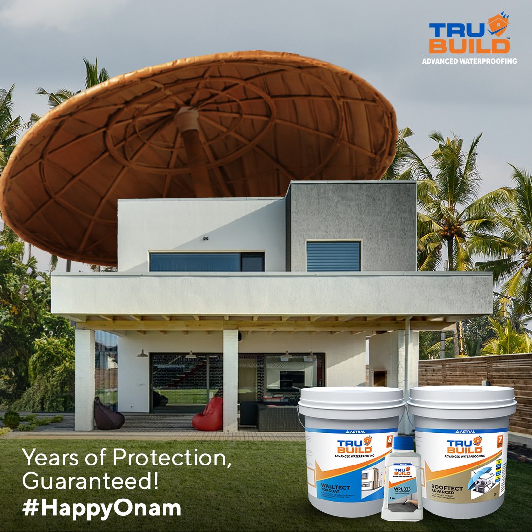 AstralTrubuild's tweet image. Embark on a new journey with Tru Protection for your home. Happy Onam! 🏡

#Astral #AstralTrubuild #AdvancedWaterproofing #Waterproof #Monsoon #ConstructionChemicals #WaterproofingExperts #WaterproofingSolutions #Topical #Onam