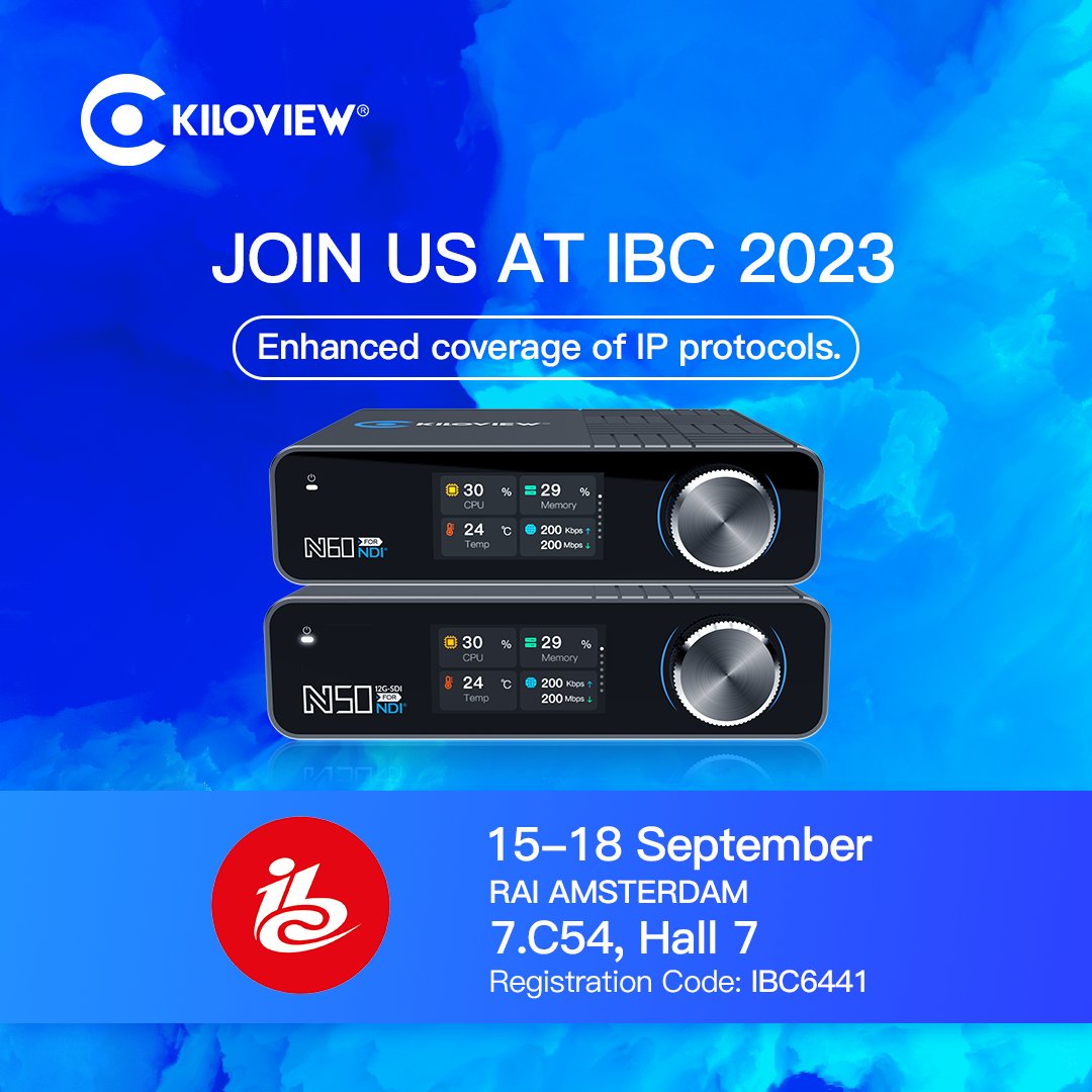 kiloview's tweet image. At the #IBC2023, we’re happy to announce the enhanced coverage of IP protocols of our 4K NDI bi-directional converter – N50/N60. The first step is this converter will support the SRT protocol and there are going to be more available in the near future.

calendly.com/judy-zuo/ibc-2…