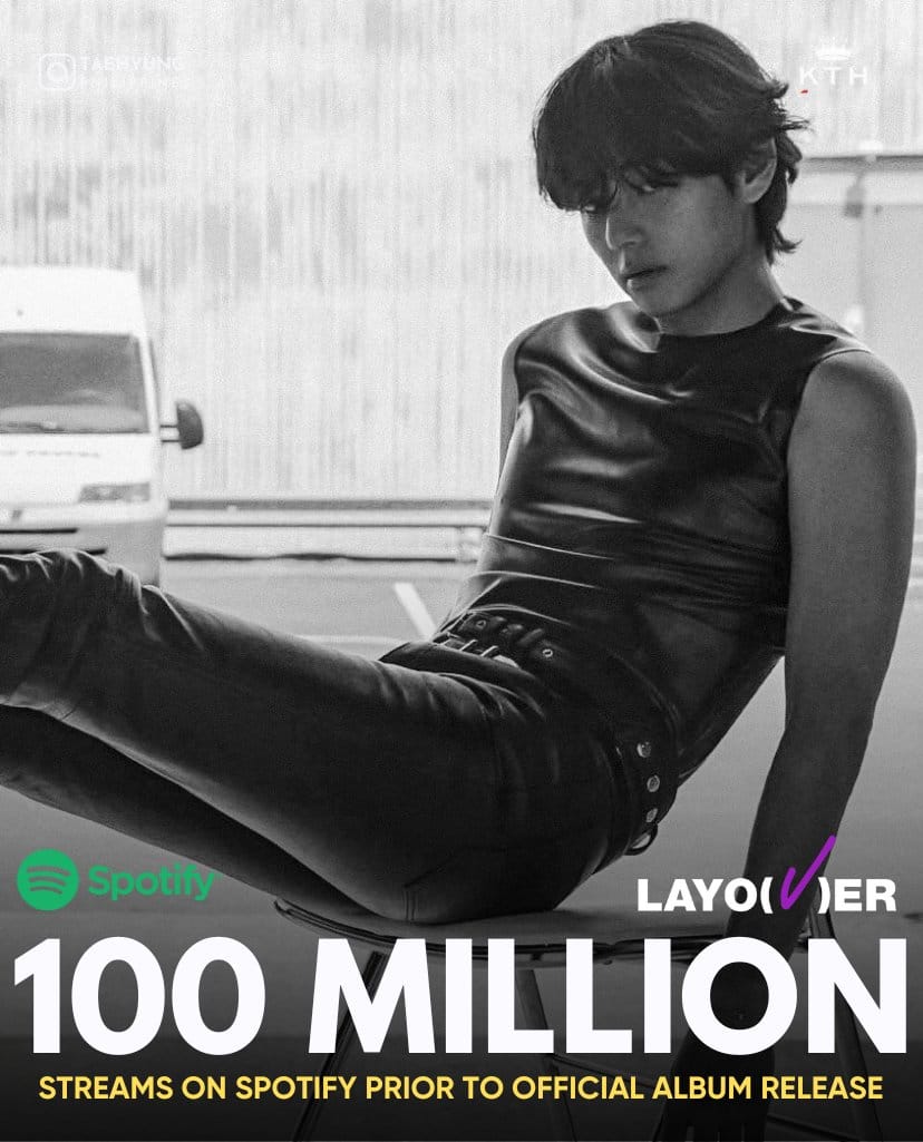 bts2023army2023's tweet image. Layover by V surpassed 100,000,000 streams on Spotify prior to official album release.

#V_Layover #Layover #bts #army #방탄소년단 #Taehyung #TAEHYUNG #BTSV #v #V #tae #taehyung #KiTaehyung #thv #taehyungie #taehyungbts #taehyungkim #taehyungv #taehyungi #taehyungfanart
