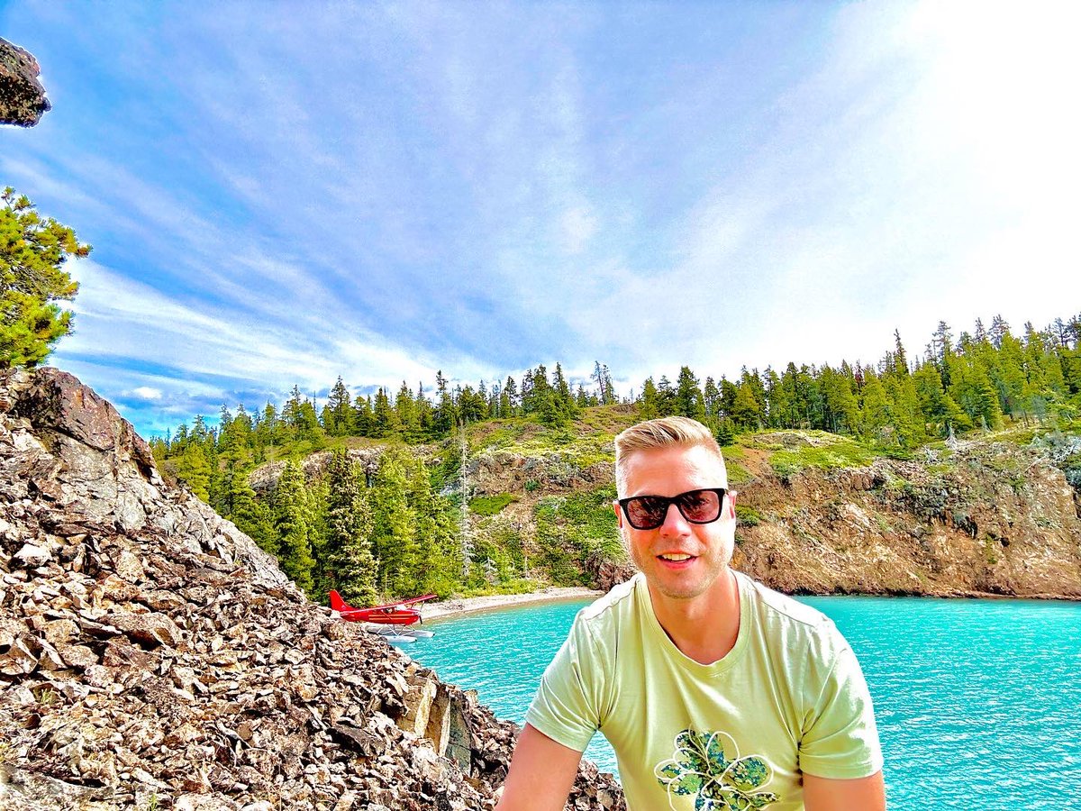 I took my visit to Whitehorse to new heights with a scenic floatplane ride over the southern Yukon Territory. We flew above colorful lakes, lush green valleys, flowing rivers and waterfalls, past granite mountains, and the Juneau glaciers! We even stopped at an island for lunch!