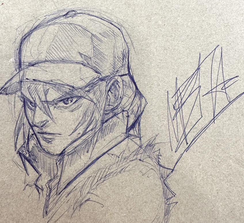 Meta_Abe's tweet image. Sketch from work, gotta get the reps in! Ball point #Fatalfury
#Cityofthewolves