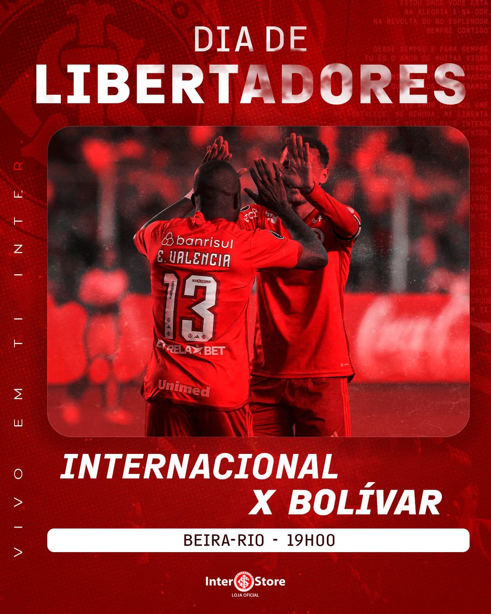 lojadocolorado's tweet image. #DiaDeInter🔴⚪

Dia de ir em busca da terceira estrela!

🛒&amp;gt; bit.ly/3m1g9Jy

⚽ Internacional X Bolívar
🏟 Beira-Rio
⏰ 19h00
🏆 Libertadores