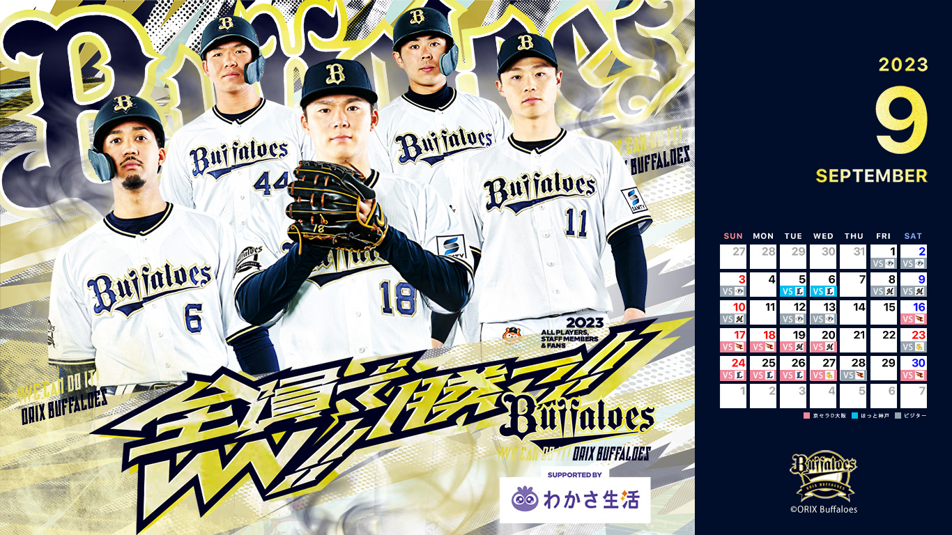 オリックスバッファローズ　壁かけカレンダ2023 3個入り オリックスバッファローズ壁かけカレンダ2023 3個入り