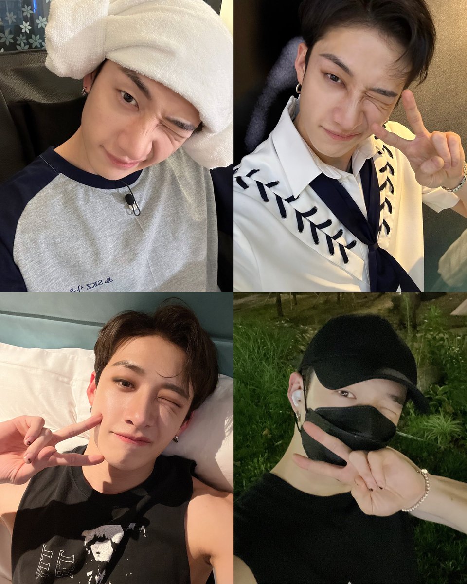 beyondyasmin's tweet photo. madly in love with bang chan’s wink selfies https://t.co/rg7Wq5FZXk