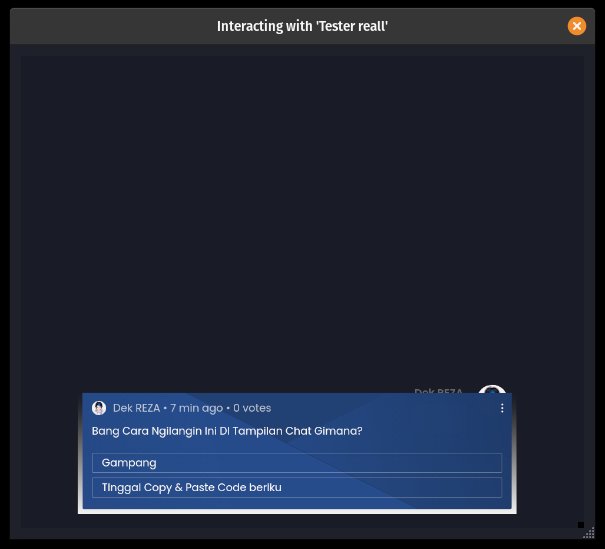 Revernry's tweet image. [✨] Tips &amp;amp; Tricks Youtube Livechat CSS [✨]

[=] GIMANA CARA ILANGIN PANEL VOTE DI LIVECHAT [=]

Mungkin temen-temen butuh cara ini karena beberapa kali aku menemukan kasus seperti ini, panel vote masih muncul pada overlay stream.

Rt &amp;amp; Like makasih.

#chatwidget #livechatcss