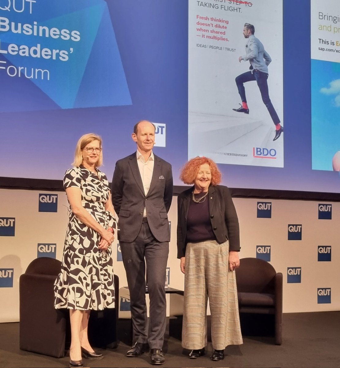 Great advice for young professionals from @ANZ_AU CEO Shayne Elliott today at @QUT 's Business Leaders Forum:'Don't be overly fixated on titles & paygrades. Build a portfolio of experiences & skills, and it will set you up for life. ' #QUTBLF