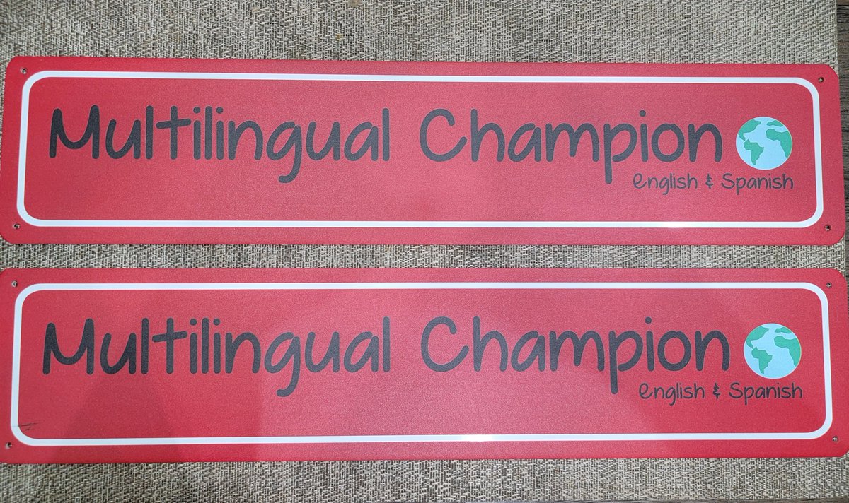 Omg! So excited. We need to show our ML kids how to feel PRIDE in knowing 2+ languages, as they learn English. So, had signs made for our classroom doors to ID ourselves as multilingual, too. #SenecaSoars #FreshFam 
@MsMerkel @MrGuy_SenecaHS
@DrJillHandley
@JCPSML #Diversity