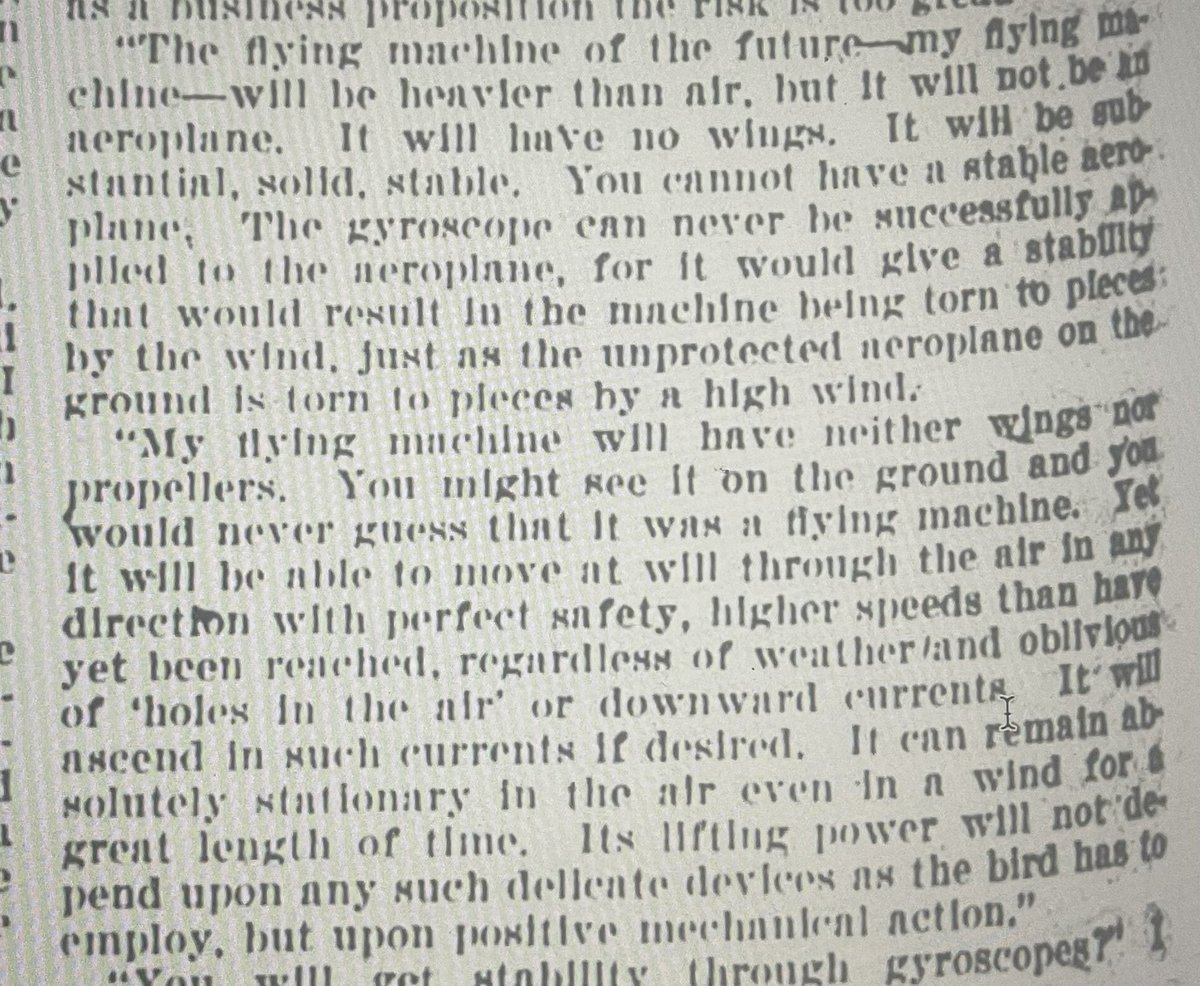 wrobson's tweet photo. Riddle Me this? The year is 1911…

- What flies
- Is heavier than air
- Has No wings, nor propellers 
- moves in all direction
- Can move with speed regardless of weather or air currents
- Hover in a stationary spot

🤫🤫🤫

Humans arn’t suppose to consider Electromagnetic & Plasma Electric Propulsion Flight until over 100 years from 1911!!

#UFOx #UAPx #Aliens #disclosure #ufotable #PSYOP #HiddenTech