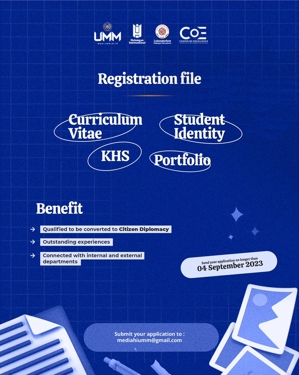 Let’s goooooooo!!!

Magang Citizen Diplomacy di Prodi HI UMM 👏🤩

#ProdiHIUMM #HIUMM #UMMCampus
