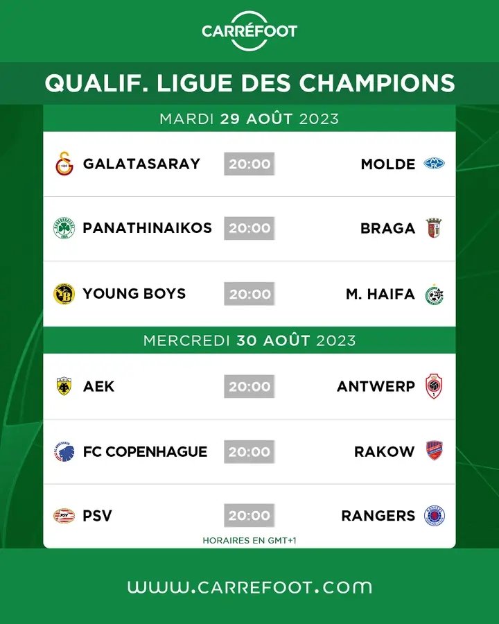 Carre_foot's tweet photo. UCL 2023-2024: Le programme de la phase retour des Barrages !
#Uefachampionsleague2023 #barrages #phaseretour #carrefoot
https://t.co/WFfuhsONxM https://t.co/j0AMD3nJHj
