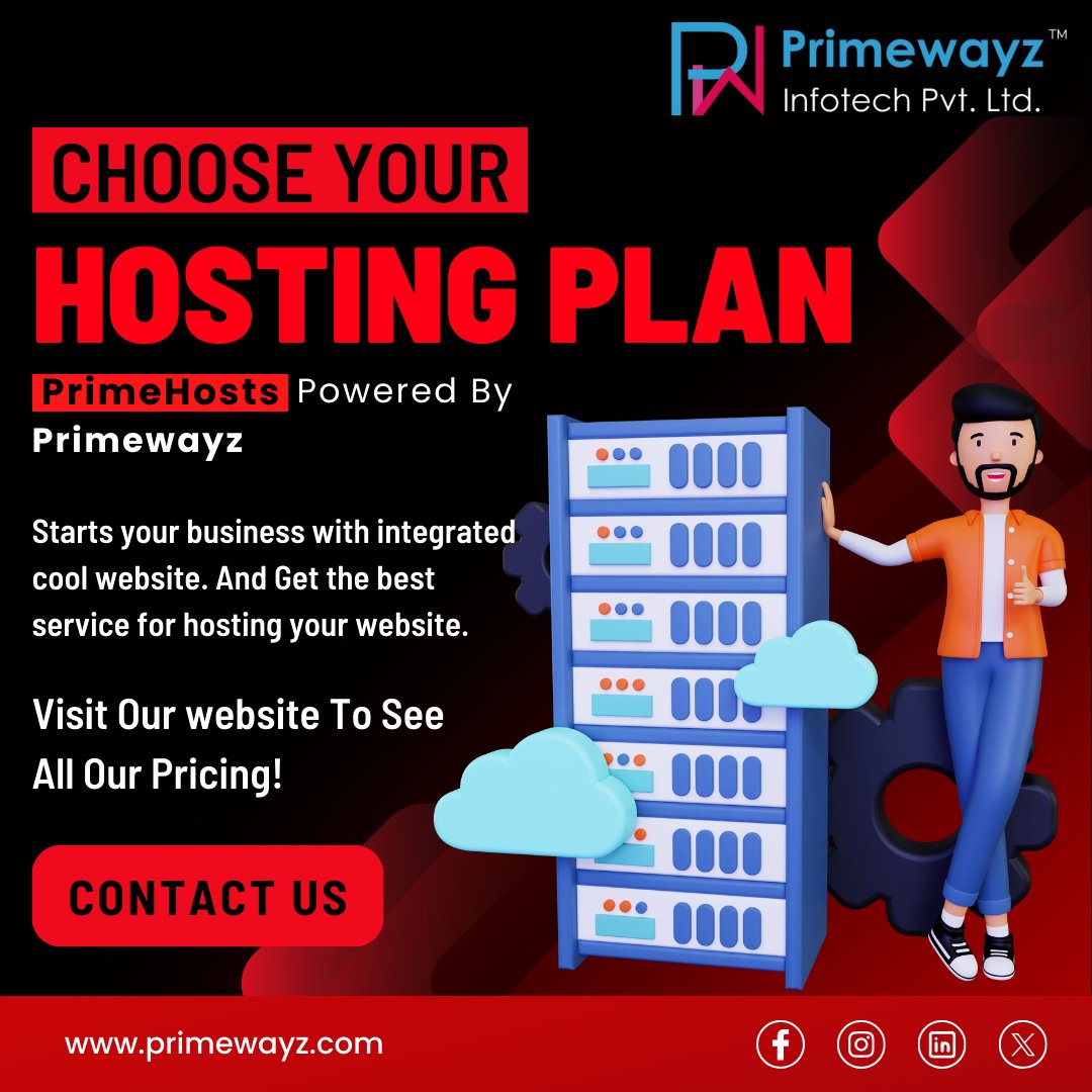 primewayz's tweet image. Let PrimeHosts take care of all your business technicals along with providing affordable web hosting solutions. Visit our website to choose the hosting plan tailored to your business needs. 

Connect with us: primewayz.com/primehosts/

#webhosting #webhostprovider #primewayz
