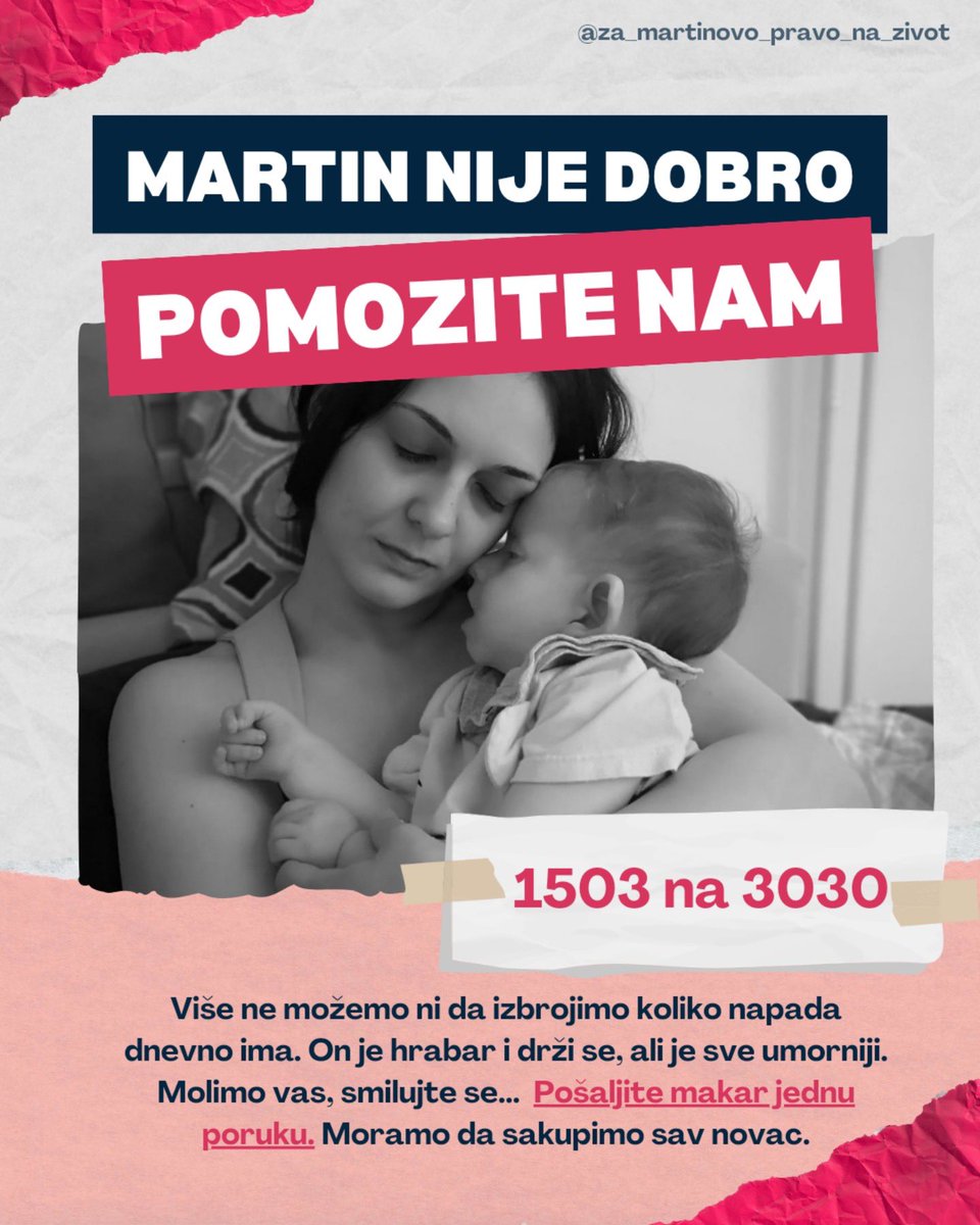 Humanitarci, organizacije, narode...
Danas se navršava 90 dana borbe za novčana sredstva. Nije to neki period, ali nama je svaki od tih dana bio popunjen samo time. Umorni smo vam, znamo da ste i vi... Zato danas imamo jednu veliku molbu za sve vas! 
Ono što ovoj akciji nedostaje