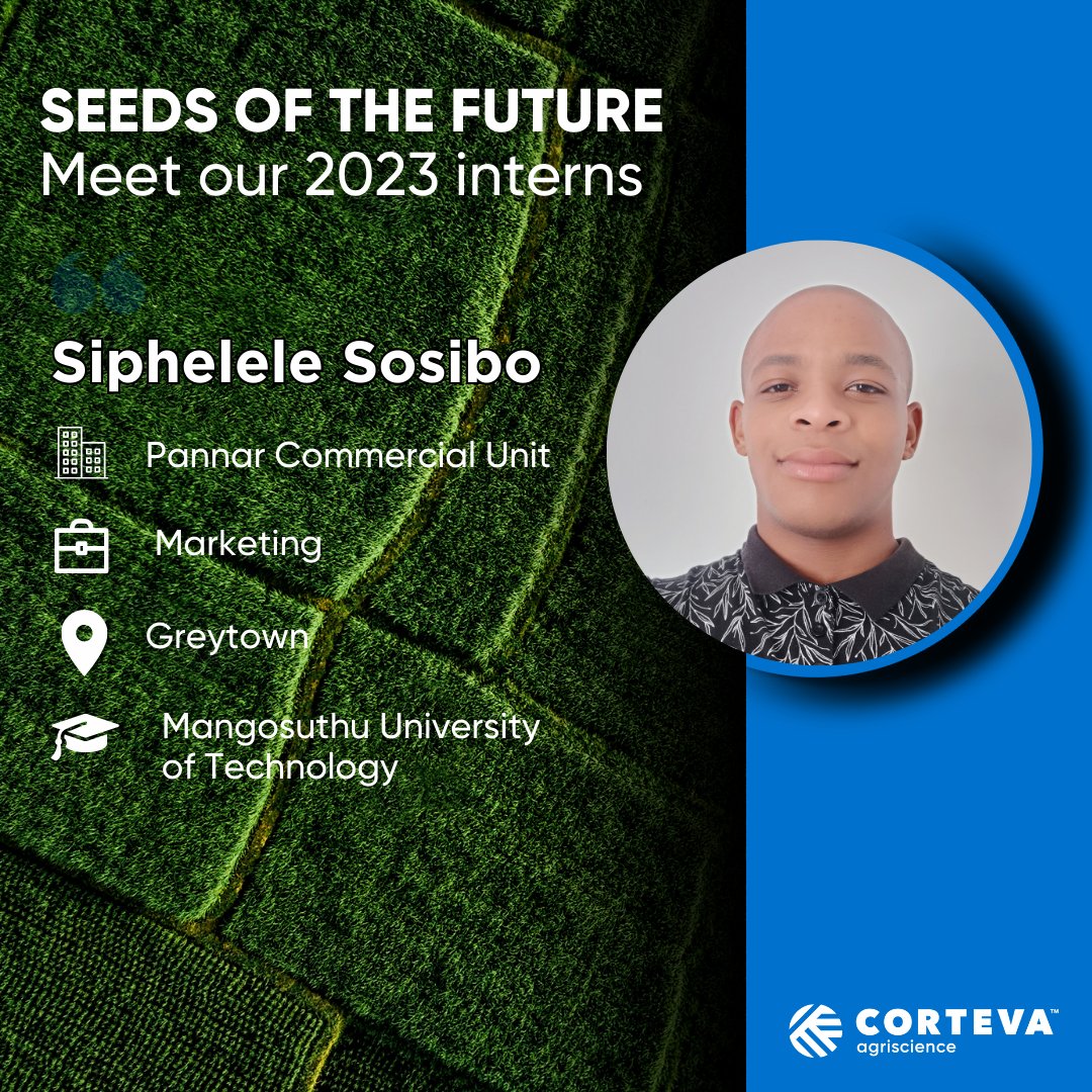 XavierJoly_'s tweet image. Across EMEA, we are fortunate to have interns like Siphelele Sosibo, providing a fresh perspective and learning what #LifeAtCorteva is like, working to support farmers and enrich lives. #InItForGood #Interns @CortevaAME