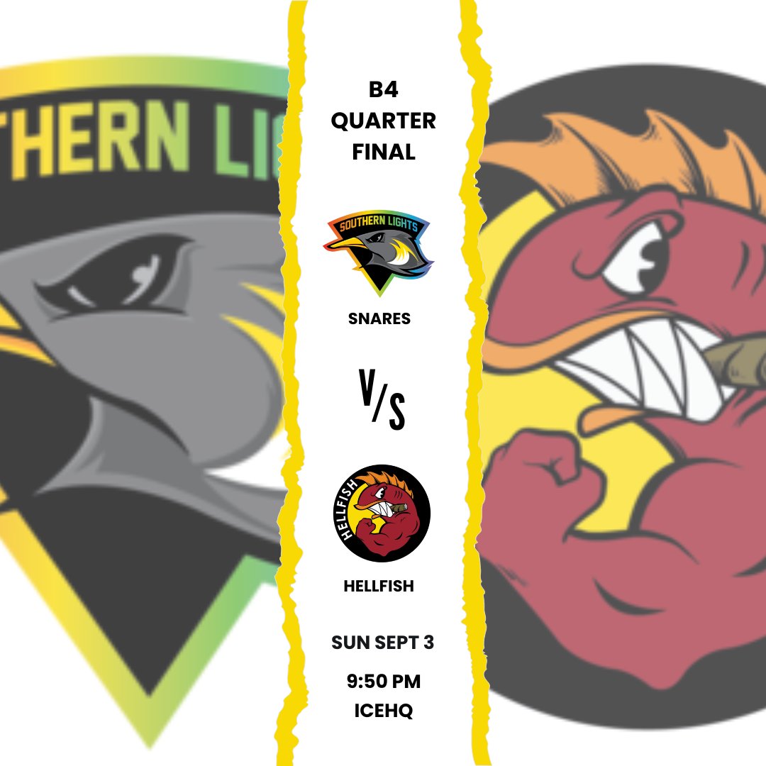 slicehockey's tweet photo. Beer League Cup Finals hockey is on!
C2 SF - Southern Lights v Moon Dogs - 1/9 , 7:40 PM
C1 QF - Fiordlands v Hat Trick Swayzes - 2/9, 5:10 PM
C1 QF- Rockhoppers v Hellfish - 2/9, 6:20 PM
B4 QF - Adelies v Hat Trick Swayzes - 3/9, 8:40 PM
B4 QF - Snares v Hellfish - 3/9, 9:50 PM https://t.co/ZZxgeQct66