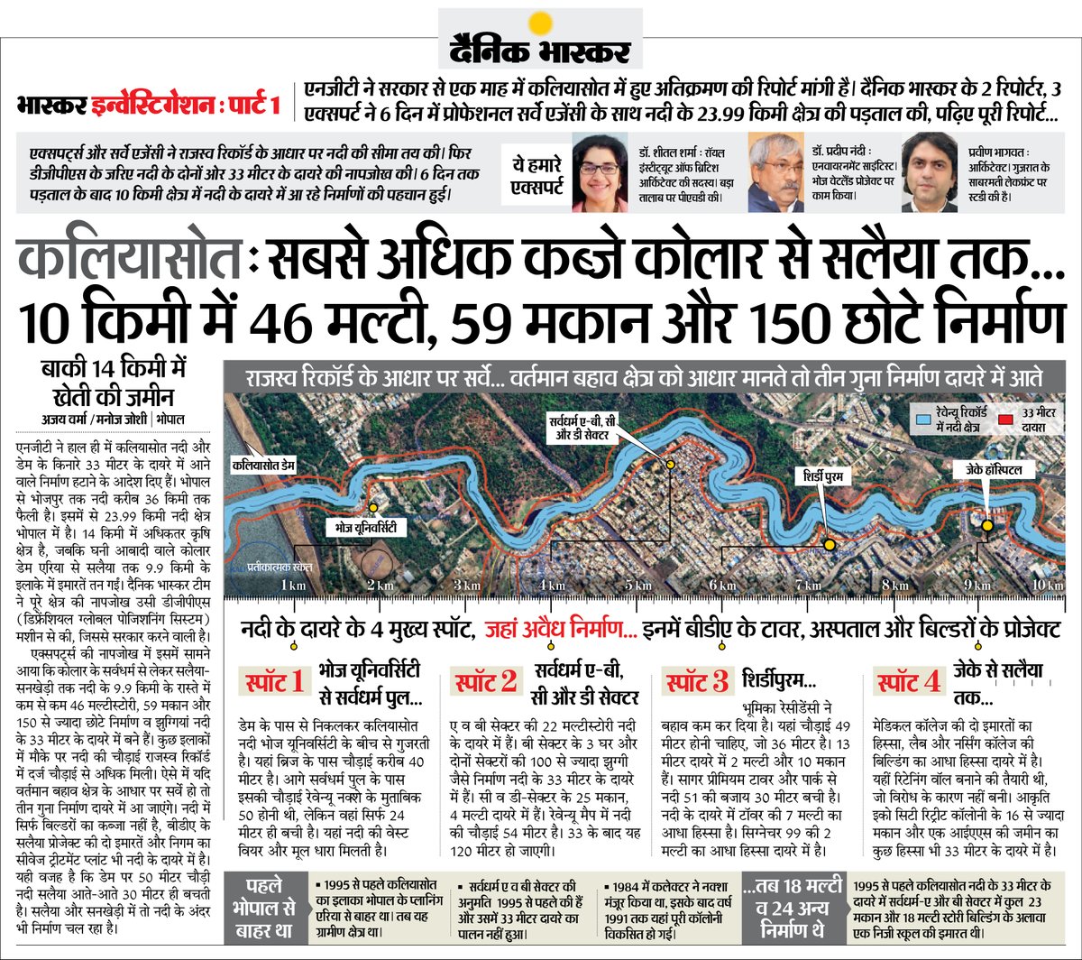 भोपाल में कलियासोत: सबसे अधिक कब्जे कोलार से सलैया तक...10 KM में 46 मल्टी, 59 मकान और 150 छोटे निर्माण #Bhopal #CityOfLakes #Kolar अधिक खबरें और ई-पेपर पढ़ने के लिए दैनिक भास्कर ऐप इंस्टॉल करें - dainik-b.in/mjwzCSxDdsb
