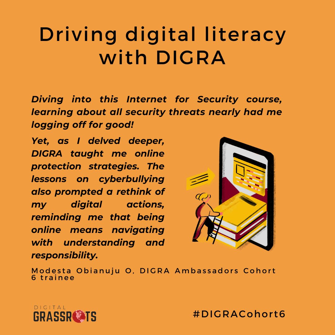 How does one strike a balance between enjoying the Internet and staying safe? 🛡️🌐
Our #DIGRACohort6 trainee, Modesta, sheds light on her last recent learning journey during our Internet for Security module of the #DIGRA Internet Literacy Course.💡