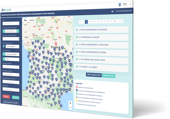 Connaissez-vous Retab.fr📍? 
✅Il permet de trouver facilement une structure de réhabilitation psychosociale, un dispositif d'accompagnement, d’hébergement ou de soins pour les personnes souffrant de troubles psychiques. 
👉 Accessible aux usagers et professionnels