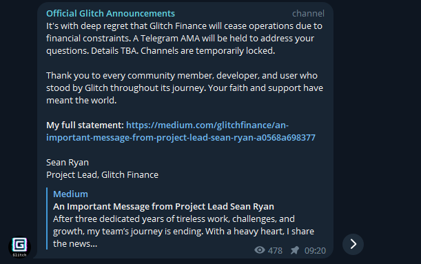 seretmi's tweet photo. GAME OVER...
I've said for years that this project is a scam and I'm really sorry for those who lost money. Find a way to get your money back from these thieves
$GLCH #GLCH #binance #Bitcoin #scam #rugpull $eth $bnb $btc https://t.co/3Vih3By0cC