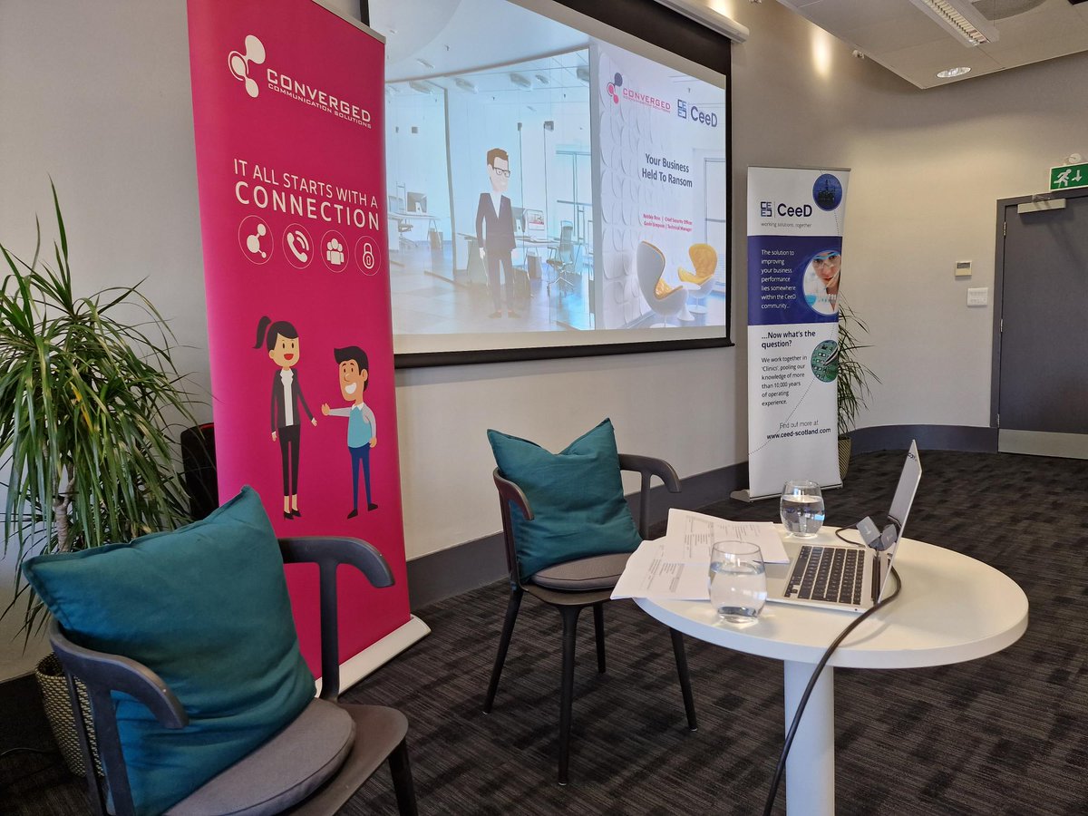 Today we're at <a href="/ONETechHub/">ONE Tech Hub</a> where our Technical Manager @Gavinko  will be giving a unique perspective of #ransomware from the #IT department. <a href="/CeeD_Scotland/">CeeD</a> <a href="/_RobbieRoss/">Robbie Ross</a>