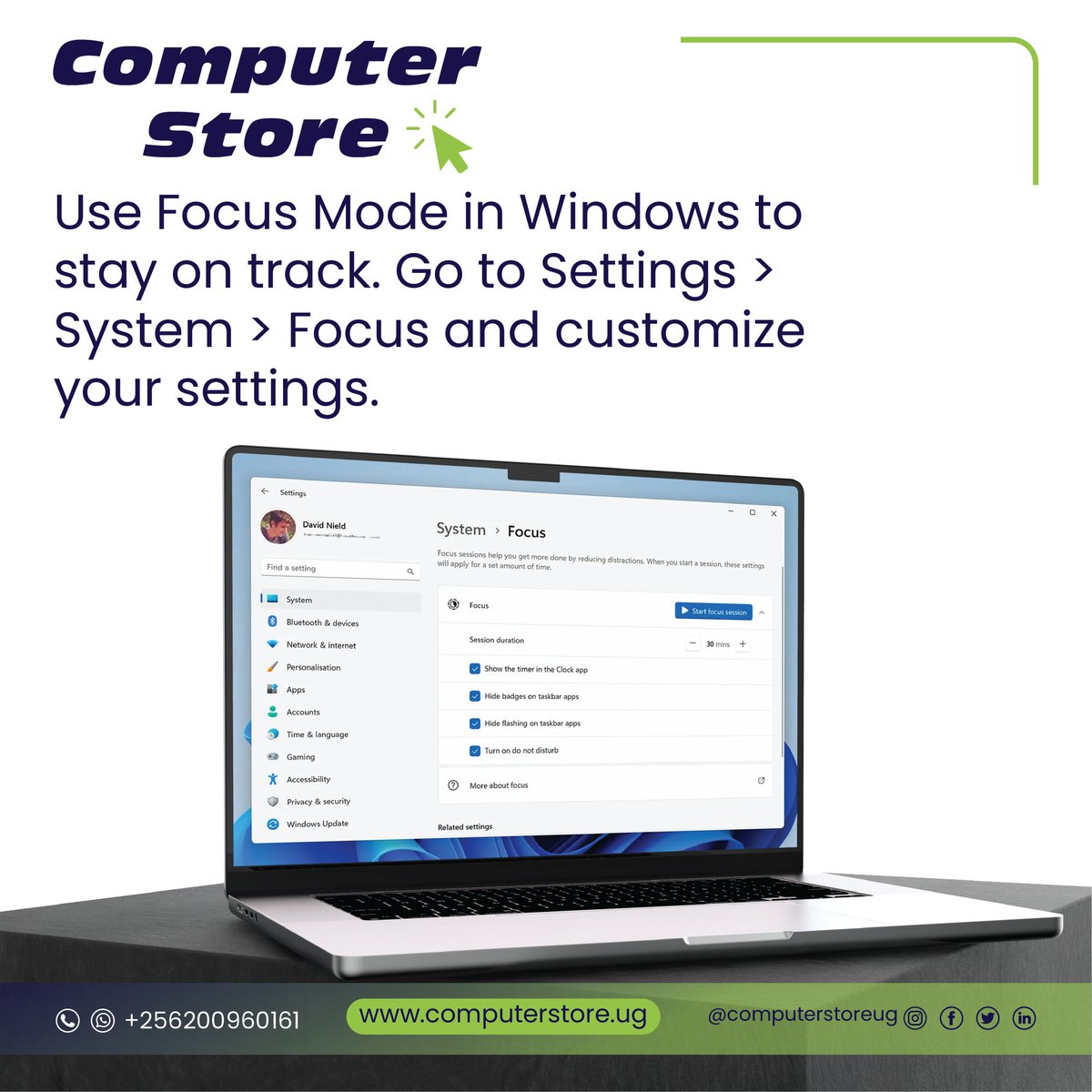 Have trouble staying focused on your tasks? Consider using the Focus Mode feature in Windows to help you power through!

Head to Settings > System > Focus. Here, you can customize your focus mode from muting notifications to setting timers.
#NextGenerationITSolutions