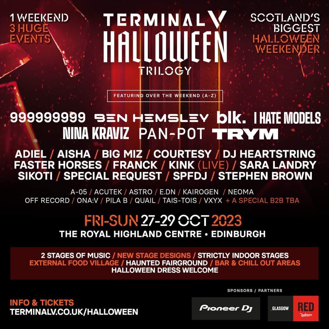 Excited to share I'll be playing at @TerminalVFest on Saturday 28th October. Can't wait for this and thank you to the Terminal V team for the opportunity. Roll on Halloween 🎃 You can sign up for final access to priority access tickets now which go on Sale Thursday @ 9am 🔥🕺