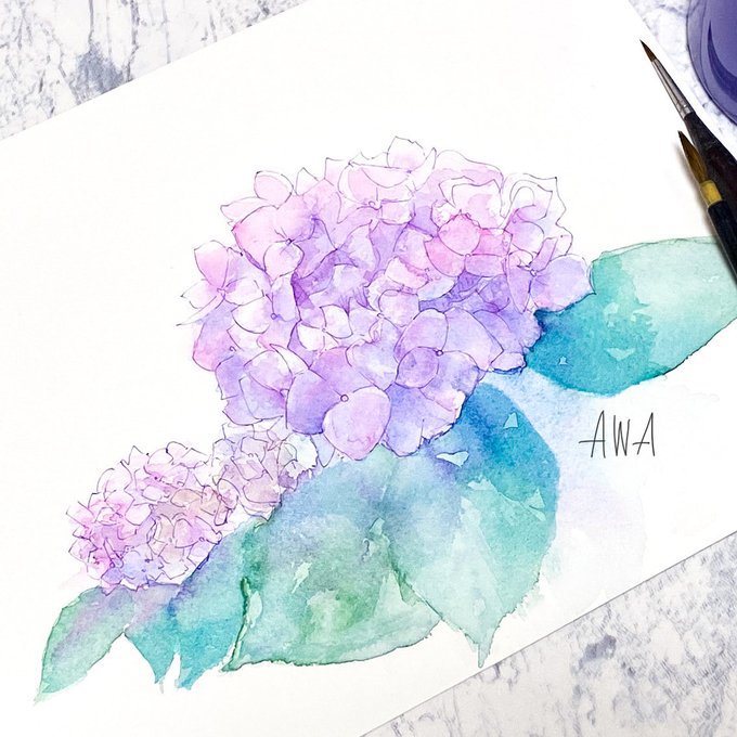 「紫陽花 シンプルな背景」のTwitter画像/イラスト(新着)