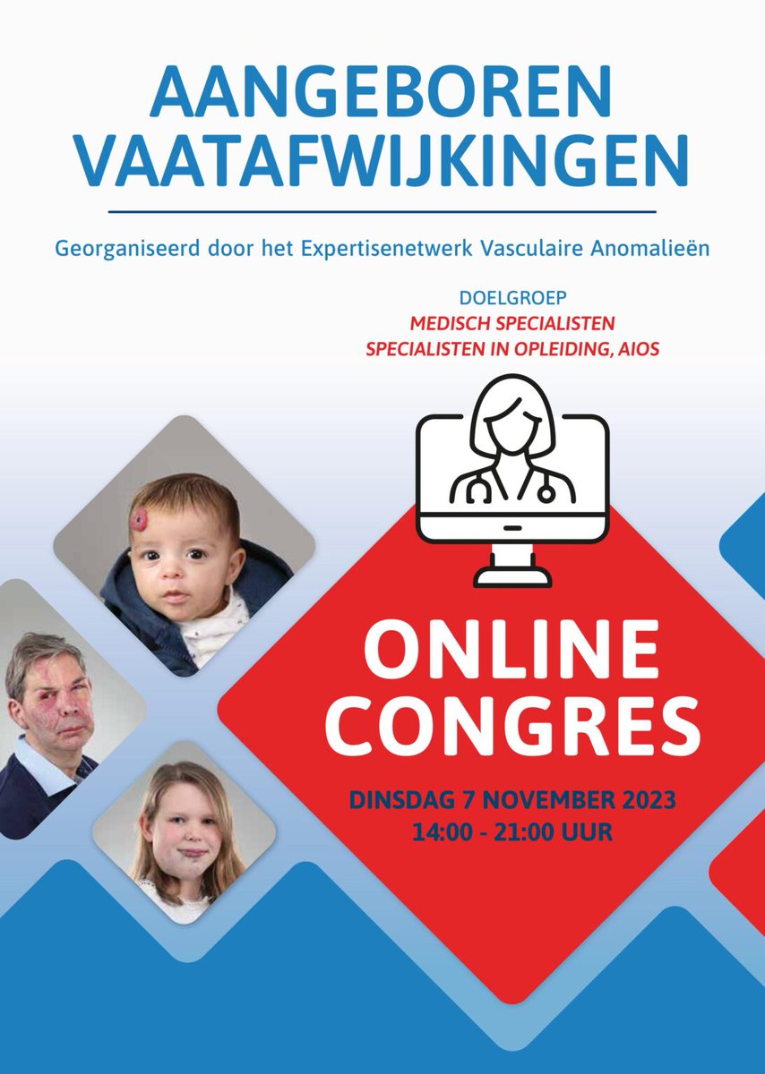 Meld u aan voor het online congres Aangeboren Vaatafwijkingen op 7 november 2023. Programma via de link 👇 hevas.eu/congres
