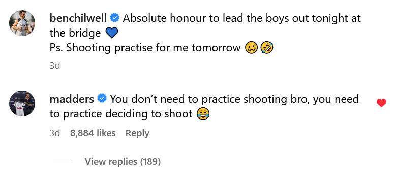 FPLFocal's tweet photo. This interaction is even better after realising Maddison sold Shaw for Chilwell on FPL 😂 https://t.co/cvWgIB6EDW