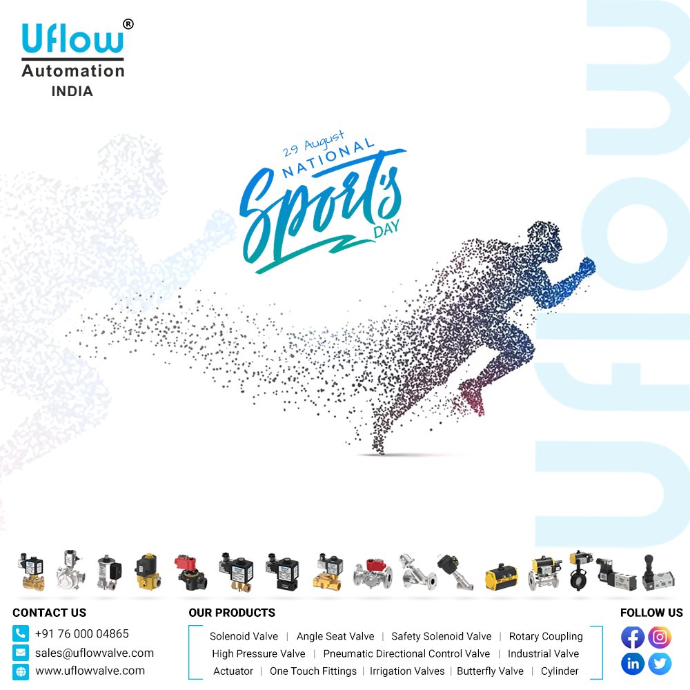 uflowvalve's tweet image. Wishing you a joyful National Sports Day! May your passion for sports drive you to new heights of achievement and wellness.

uflowvalve.com/products/manuf…
 
#GameOn2023 #SportsFiesta #PlayHardWinBig #AthleticAdventures #ChampionsUnleashed #FitFrenzy #FieldDayFun