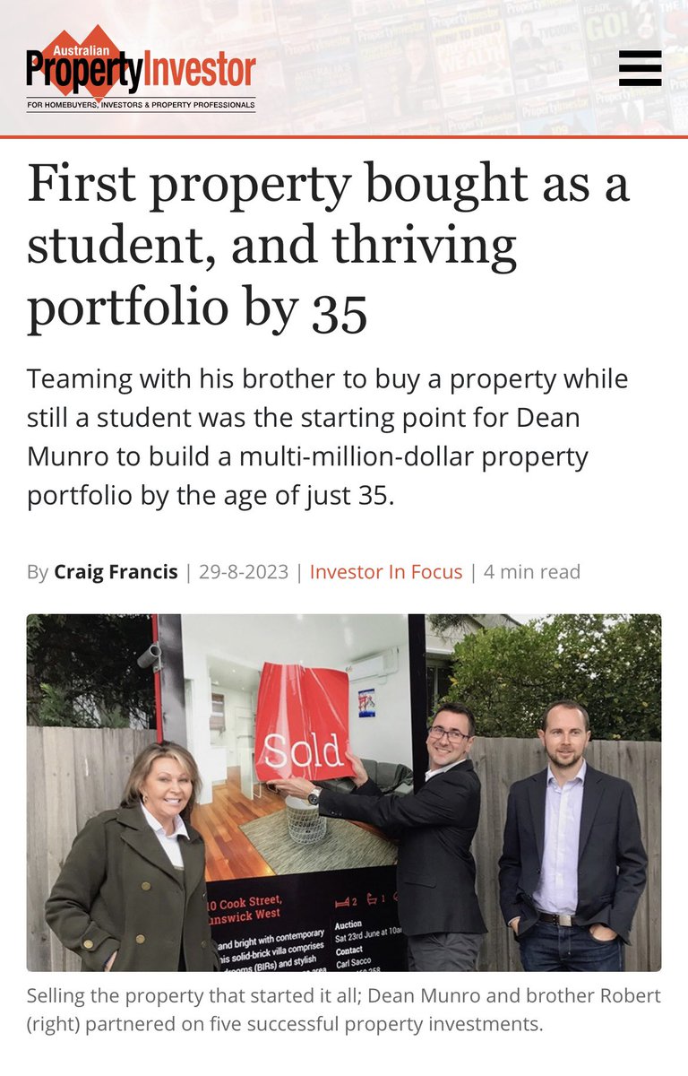 It’s a privilege to be featured in the Australian Property Investor Magazine about my property journey. Thanks @apimagazine for this great opportunity! 
Click here to read - apimagazine.com.au/news/article/f…