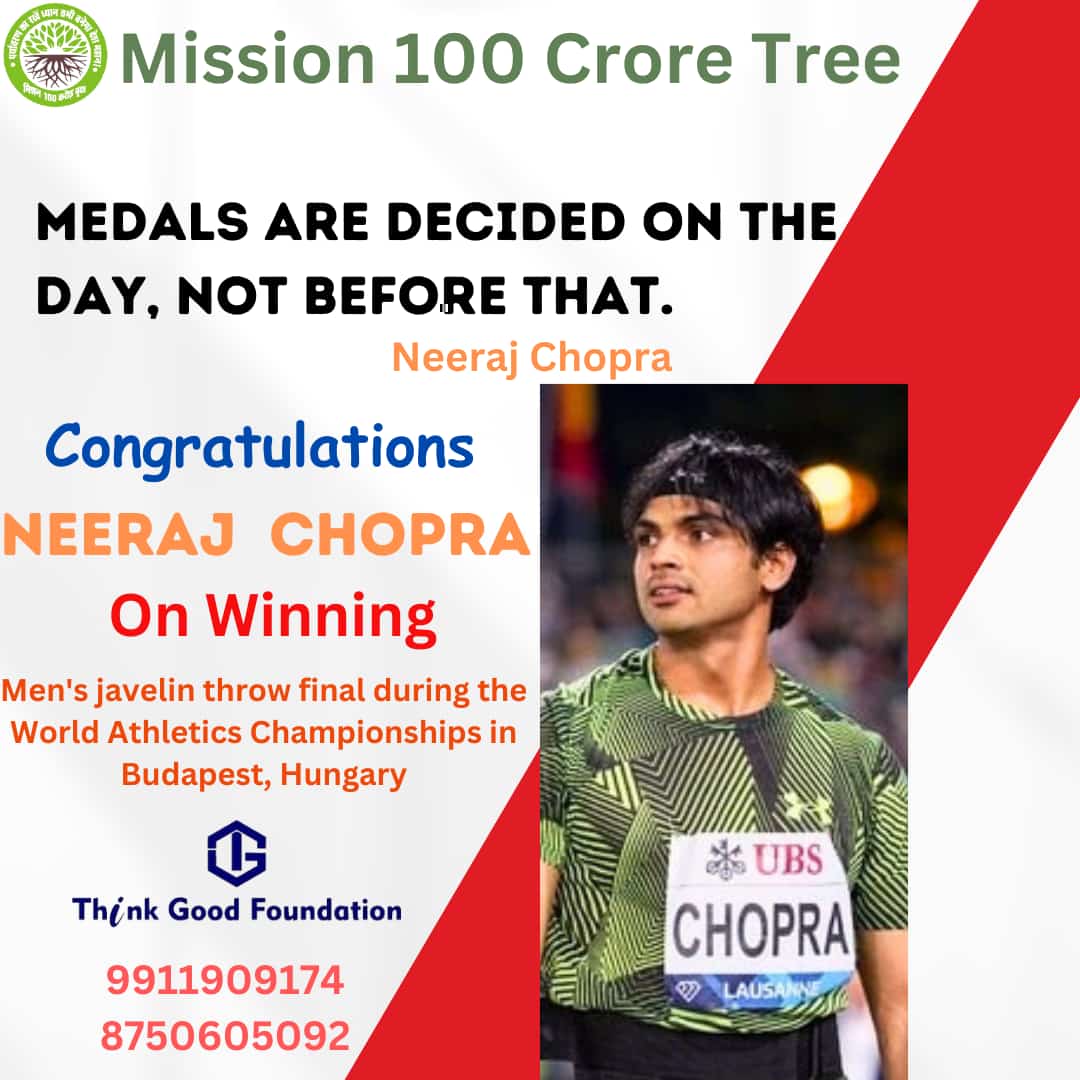 mission100cr's tweet photo. Congratulations @Neeraj_chopra1 @AdtAmbrish @thinkgoodfoundation @DisneyCSR
#worldathlete #india #neerajchopra #sports #congratulations #goldmedal #ThinkGoodFoundation #love #treeplantation #Empowerment https://t.co/7uNf1ivnhM
