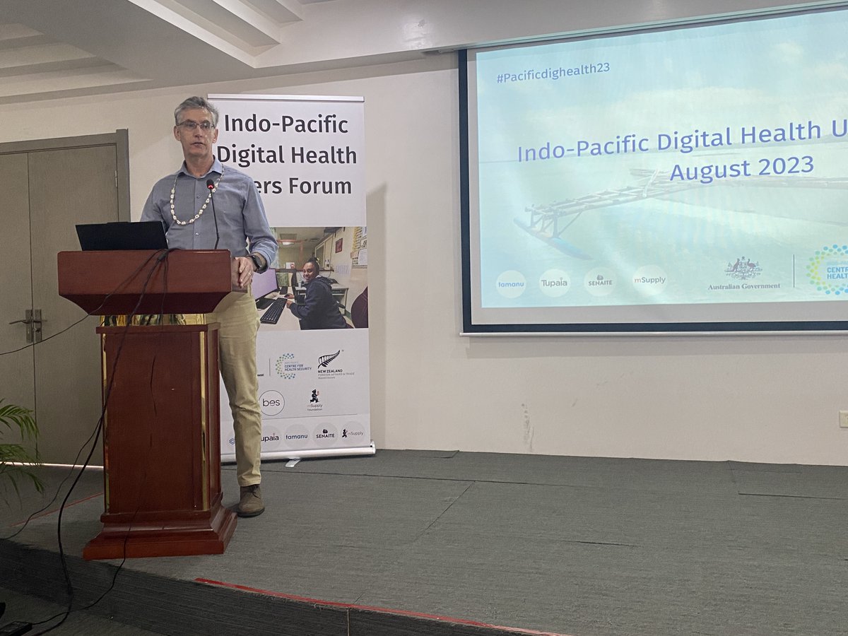 Day 2 #Pacificdighealth23 The final session of the morning discussed crowd-sourced syndromic surveillance. Dr Craig Dalton highlighted the importance of creating accessible &amp; simple opportunities to encourage greater community engagement with Flu Tracking. <a href="/dfat/">Department of Foreign Affairs and Trade 🇦🇺</a> <a href="/mSupply/">The mSupply Foundation</a> <a href="/MFATNZ/">New Zealand Ministry of Foreign Affairs & Trade</a>
