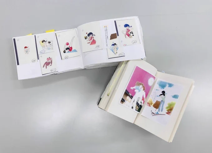 ついに原画集の情報解禁!発売まで、制作話を不定期でお届けします!こちらは束見本に原画のコピーや高橋先生の言葉を切り貼りした、「原画集の設計図」です。#高橋留美子原画集 