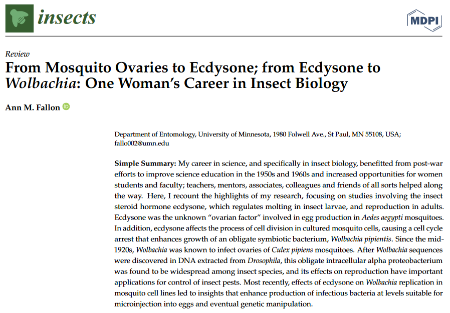 Insects_MDPI's tweet photo. #insects #Review
📚From #Mosquito #Ovaries to #Ecdysone; from Ecdysone to #Wolbachia: One Woman’s Career in Insect Biology
👥By Ann M. Fallon
📷https://t.co/JTXzP1MeM1
#cellline #reproduction #Culicidae https://t.co/2r6pp5WidJ