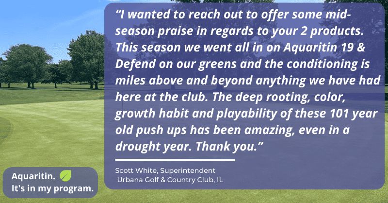 Aquaritin_Turf's tweet photo. If you're still on the fence about trying Aquaritin, don't take our word for it. 
Read on to explore dozens of testimonials and see for yourself why so many courses are switching to Aquaritin.
https://t.co/DCzgfudPIg https://t.co/R0hZLDsj8A
