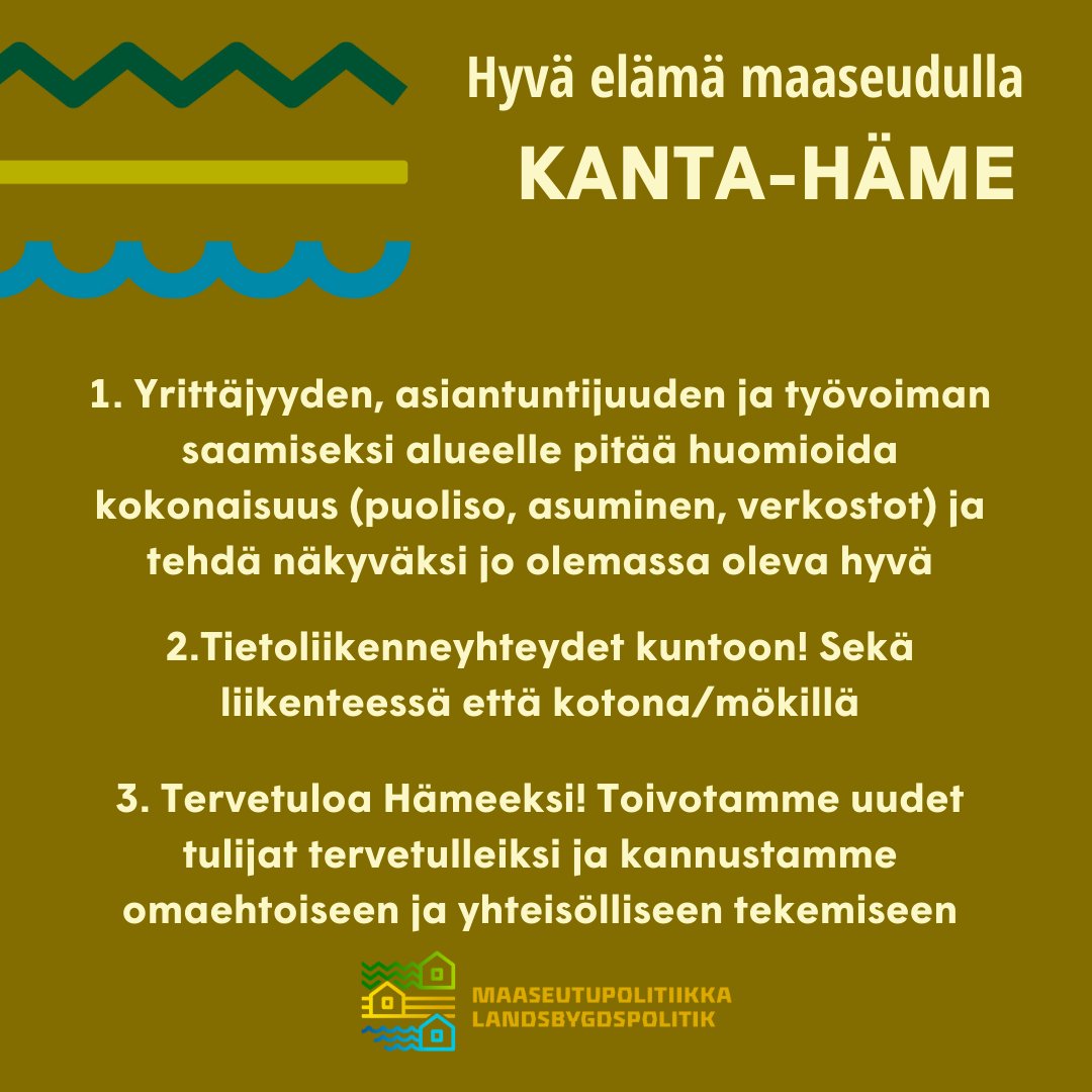 Moni asia puhutti viime perjantaina Kanta-Hämeessä, mutta tässä tärkeimmät kiteytetysti. #maaseutupolitiikka