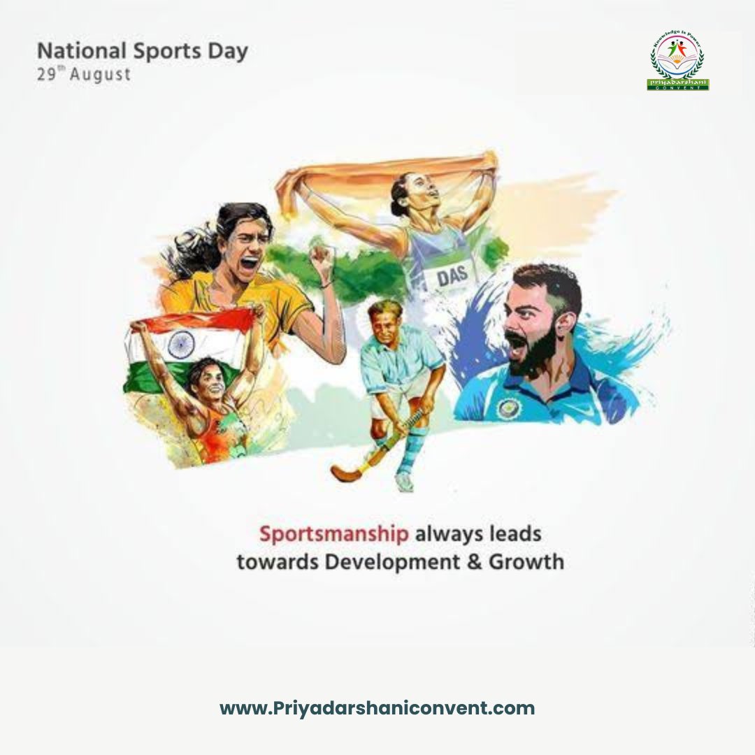 The National Sports Day in India is celebrated on 29 August every year. It is celebrated to commemorate the birth anniversary of hockey legend Major Dhyan Chand Singh.

#priyadarshaniconvent #nationalsportsday #india #indian #proudtobeindian
