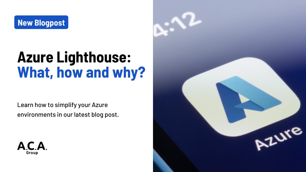 acagroup_be's tweet photo. 🚀 New Blogpost: Streamline you Azure management with Azure. Say goodbye to the hassle of multiple logins and hello to centralized control. Learn how to simplify your Azure environments in our latest blog post. #AzureLighthouse #CloudManagement"
➡️ https://t.co/K9eAqpHp9D https://t.co/8b8XfjYUCF