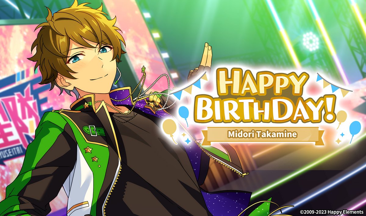 enstarsmusic_EN's tweet photo. 🎉Today is the birthday of Midori Takamine!

🎂Happy Birthday to Midori!

🎁Repost &amp;❤️
2 Producers: 10 DIA Scout Tickets

#EnsembleStarsMusic https://t.co/ob07aHd4RL