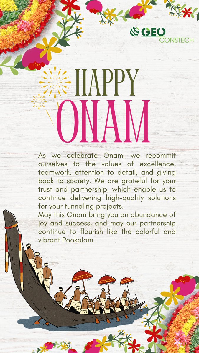 GeoConstech34's tweet photo. "WE TAKE PRIDE IN DELIVERING PROMISES EVEN OUTSIDE COMFORT ZONE"
#HappyOnam2023 #geoconstech #gcpl #sanjayaeron #construction #constructionbusiness #constructionmanagement #engineeringdesign #clients #employees #projects #engineering #india #infrastructure https://t.co/i1ND3YSE3I