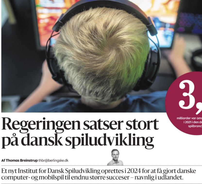👏Kæmpe ros og tak til <a href="/engelschmidt/">Jakob Engel-Schmidt</a> for at se potentialet i #dkgame. I @Producentfor er vi meget glade ved udsigten til et selvstændigt institut for spiludvikling. Det har været et stort ønske og vil gavne #dkkultur og spiludvikling til glæde for danskerne og branchen