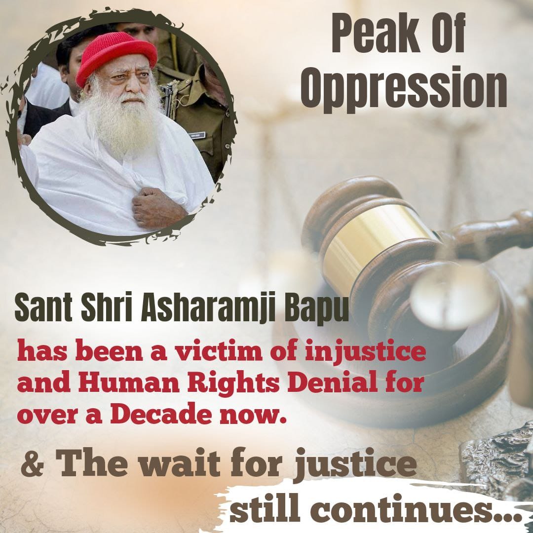 SatishpandayP's tweet photo. आसाराम जी बापू
#अन्याय_के_10_साल
Inhuman &amp; Unjust
Justice Still Awaited Hari om https://t.co/1bJcaf0SxN