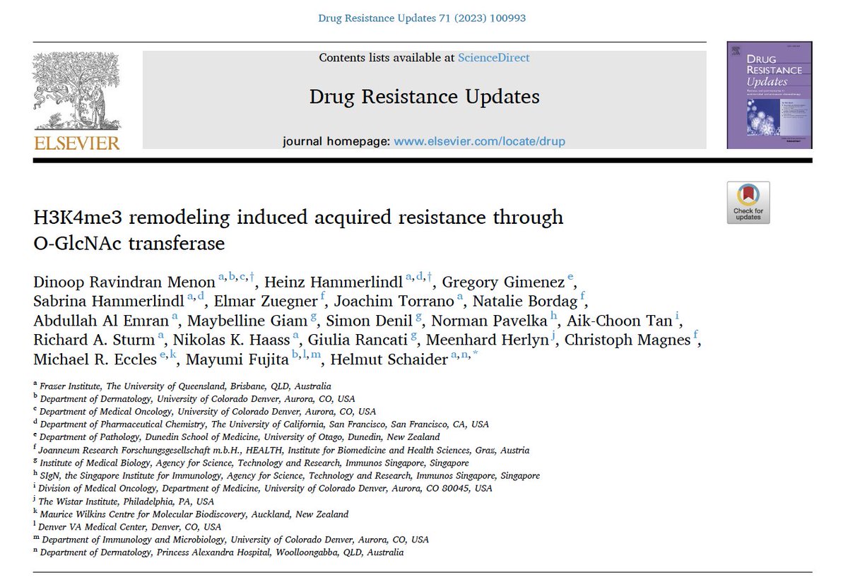 Print version out now: Drug Resist Updat 71: 100993. PMID: 37639774; doi: 10.1016/j.drup.2023.100993; IF: 24.3. Congrats to Helmut and his team and collaborators - fantastic work!  #FrazerInstUQ, @UQDRC, @UQMedicine, @TRI_info, @CUDenver, @UCSF, @otago, @JOAN_RESEARCH, @TheWistar