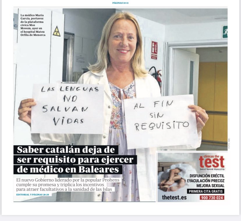 mosmovem's tweet image. MosMovem se congratula por la eliminación del requisito de catalán a personal sanitario. No así al no sanitario
Queda mucho por hacer y sobretodo en la manipulación a nuestros jóvenes para un proyecto político de cuatro mangantes.
Gracias @ppbalears @voxbaleares