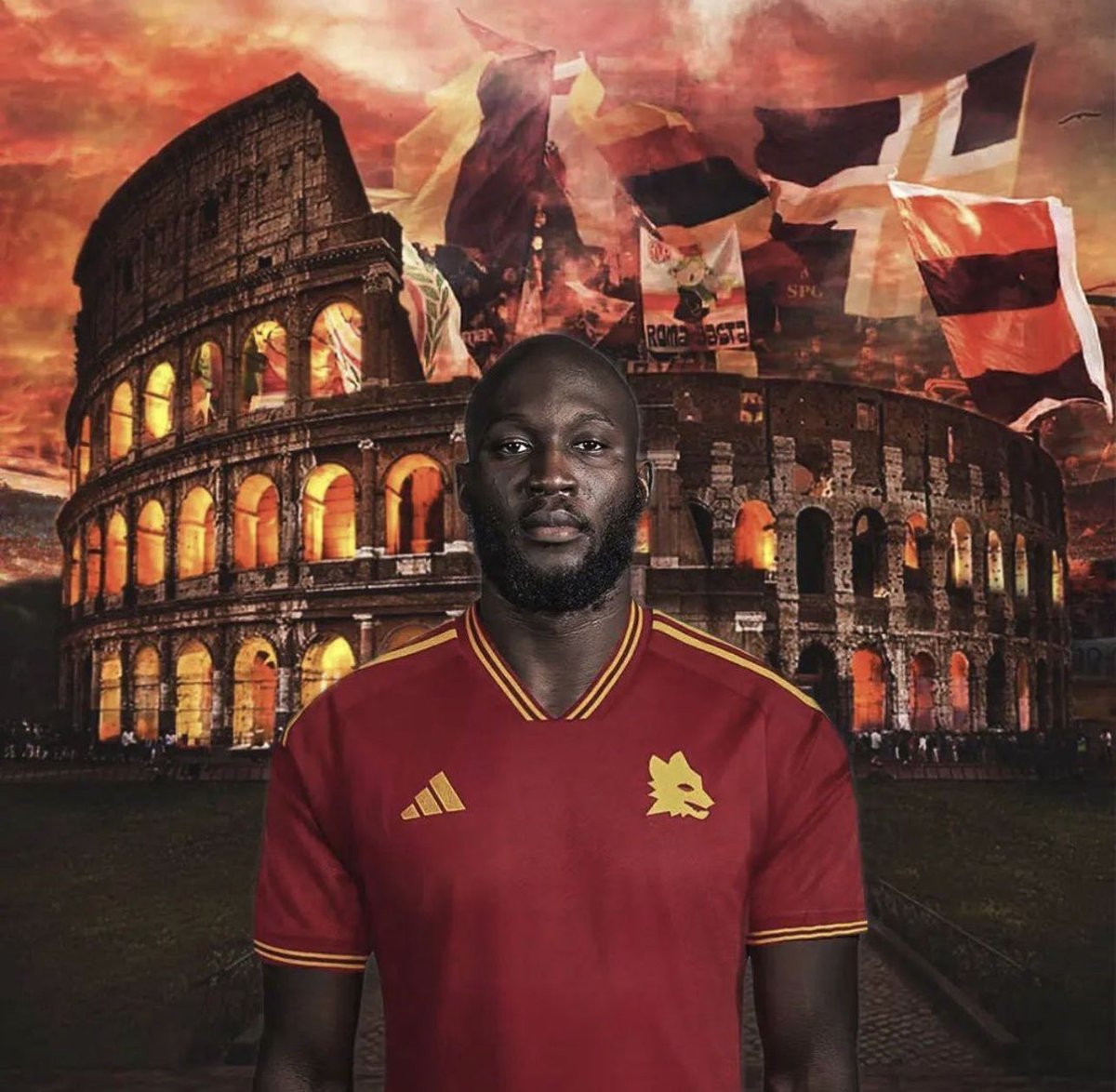 Big Rom is in town ..❤️💛 #Lukaku #welcome #asroma