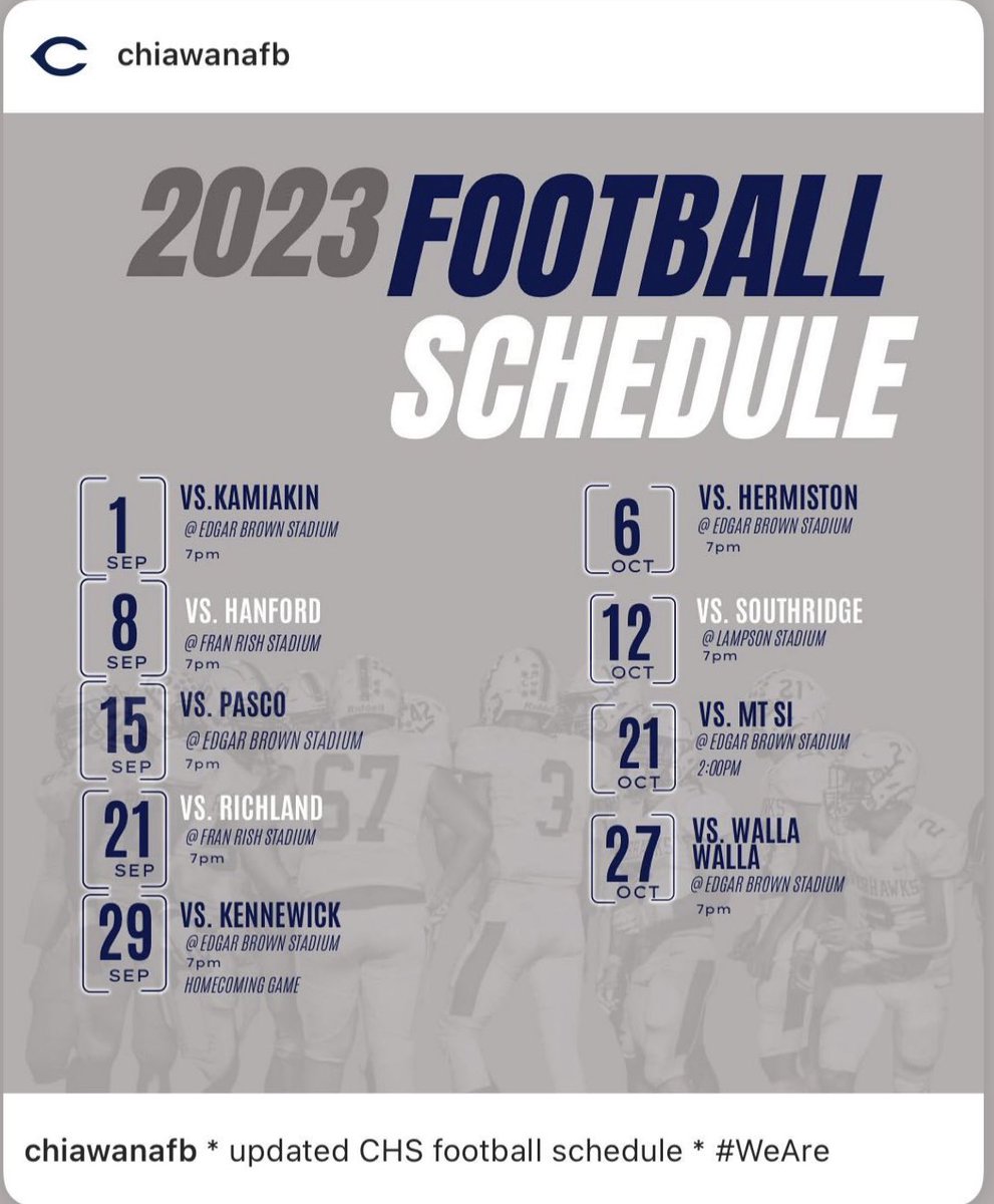 Updated schedule.