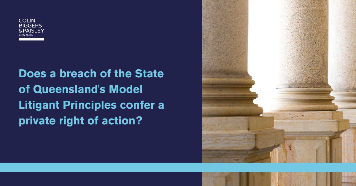 The Supreme Court of Queensland considers the State of Queensland's Model Litigant Principles and conduct of a barrister at a compulsory conference in Collins v Metro North Hospital and Health Service &amp; Ors [2023] QSC 194. We explore this further.

cbp.com.au/insights/insig…
