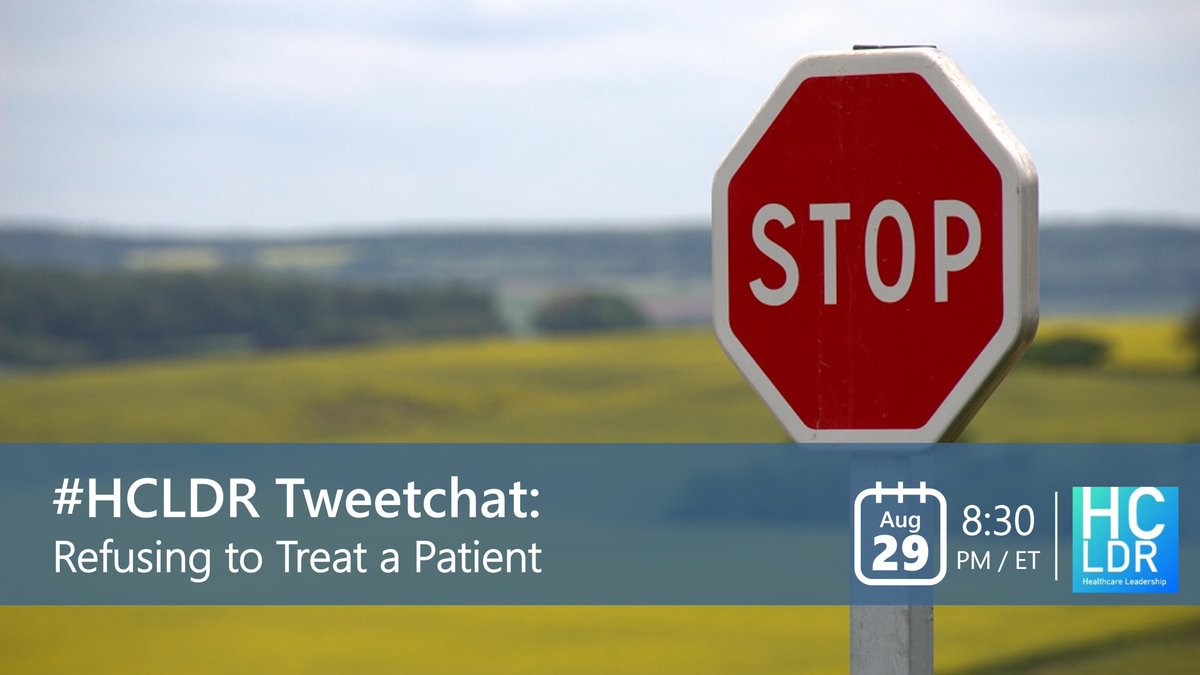 Does patient autonomy need to be balanced with a physician’s ability to refuse treatment? Joni the #hcldr tweetchat tonight at 8:30pm ET to discuss!

hcldr.wordpress.com/2023/08/29/ref…
